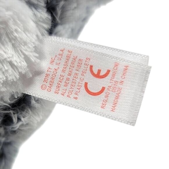 2/$15 Ty Beanie Boos Plush Gray 9" Glitter Eyes Tabby Kitten Tag 2016 Kiki Cat - Picture 10 of 11